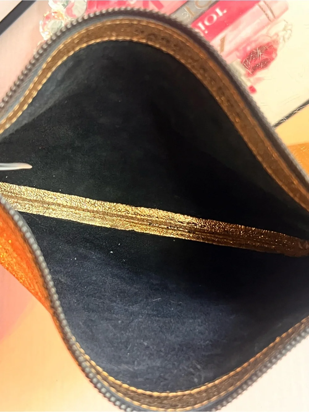 Marc Jacobs Metallic Gold Leather Wristlet Clutch